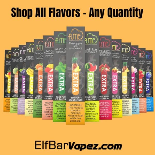 Fume extra disposable vape All flavors 1500 Puffs