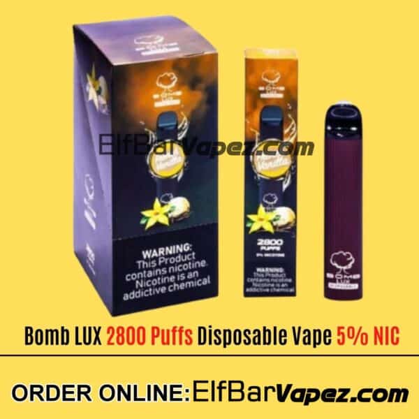 Bomb LUX 2800 Puffs Disposable Vape - Fresh Vanilla