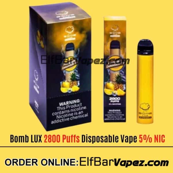 Bomb LUX 2800 Puffs Disposable Vape - Pineapple Lemonade Ice