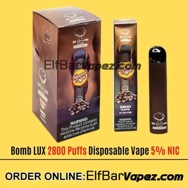 Bomb LUX 2800 Puffs Disposable Vape - Tobacco Coffee