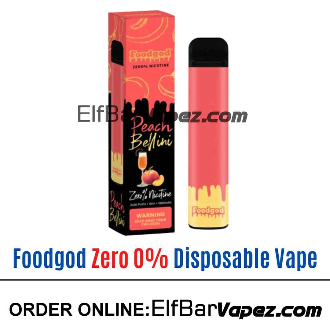 Foodgod Zero 0% Disposable Vape - Peach Bellini