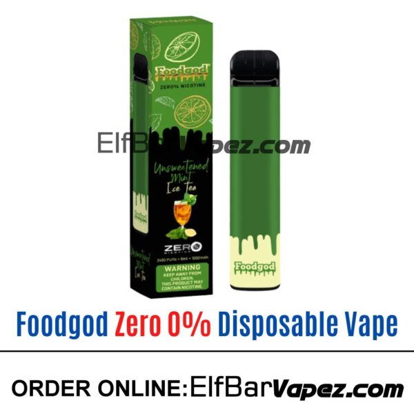 Foodgod Zero 0% Disposable Vape - Unsweetened Mint Ice Tea