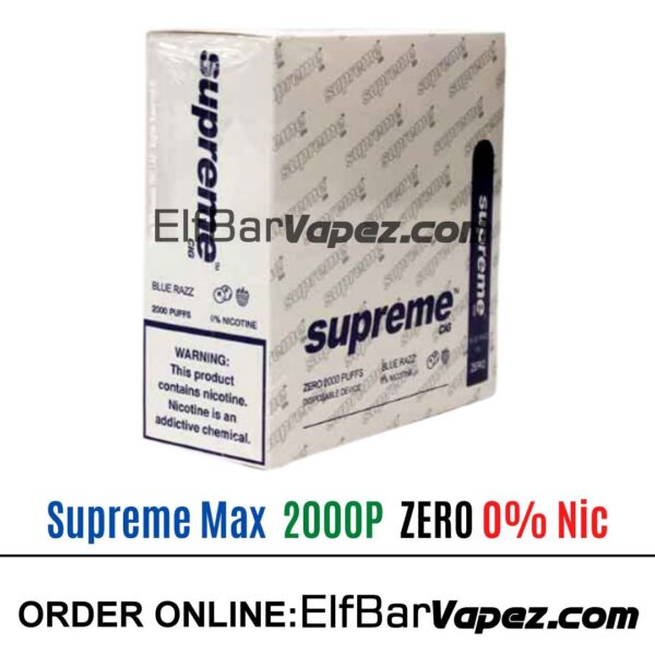 Supreme Max 0% Zero Nicotine - Blue Razz
