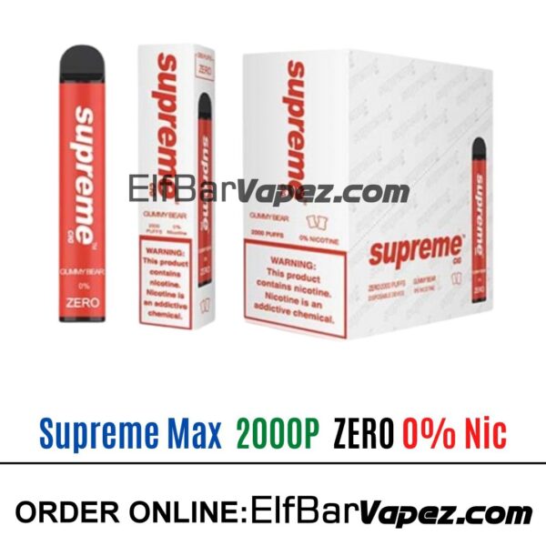 Supreme Max 0% Zero Nicotine - Gummy Bear